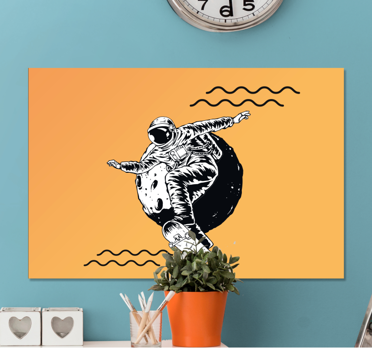 Wandbild Schlafzimmer Astronaut auf Skateboard - TenStickers