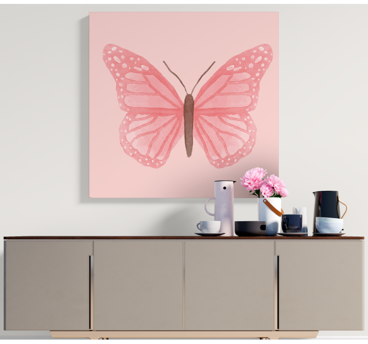 Wandbild Schmetterling Rosa fliese Schmetterlinge - TenStickers