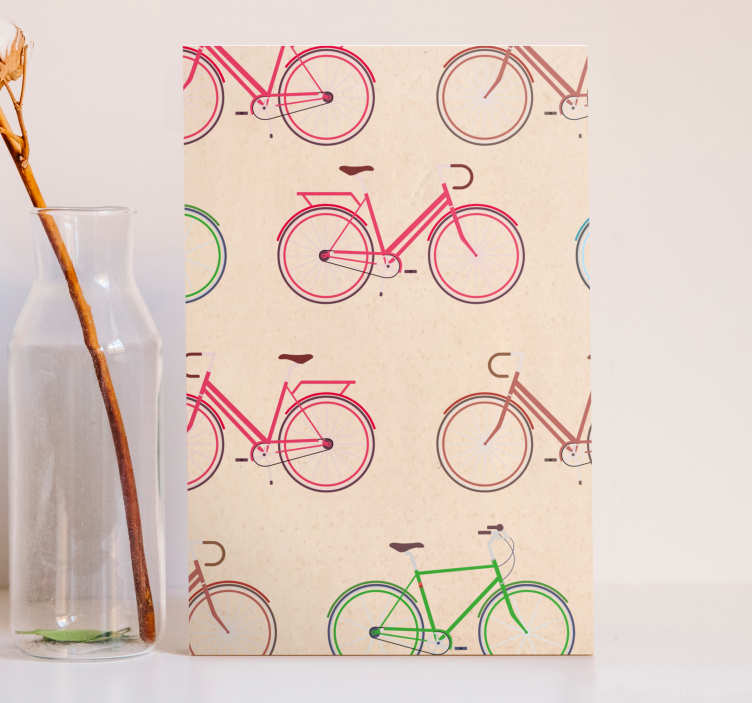 Leinwandbild sport bunte fahrrad muster - TenStickers