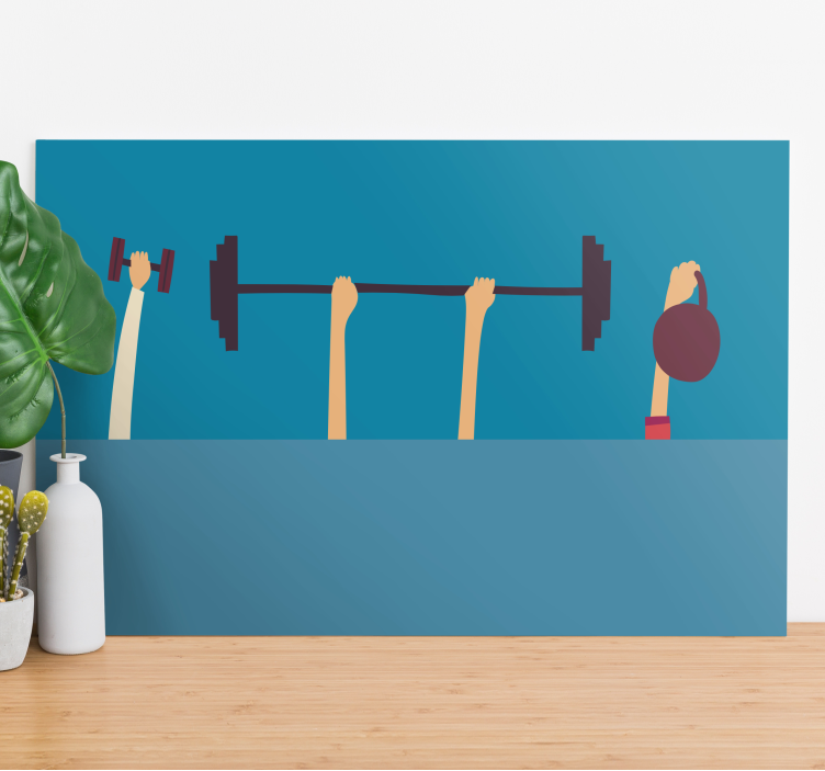 Leinwandbild sport fitnessgeräte hände - TenStickers