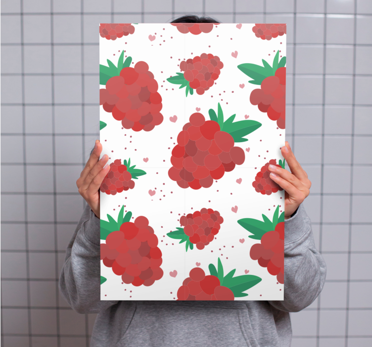 Leinwandbild Obst Beeren aquarell mit flecken - TenStickers