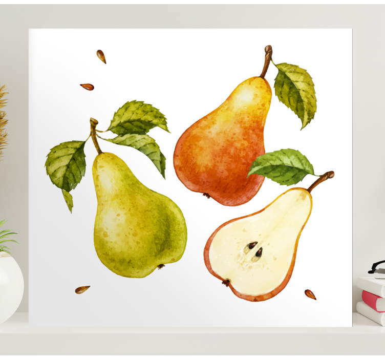 Leinwandbild Obst Gelbe und orange birnen - TenStickers