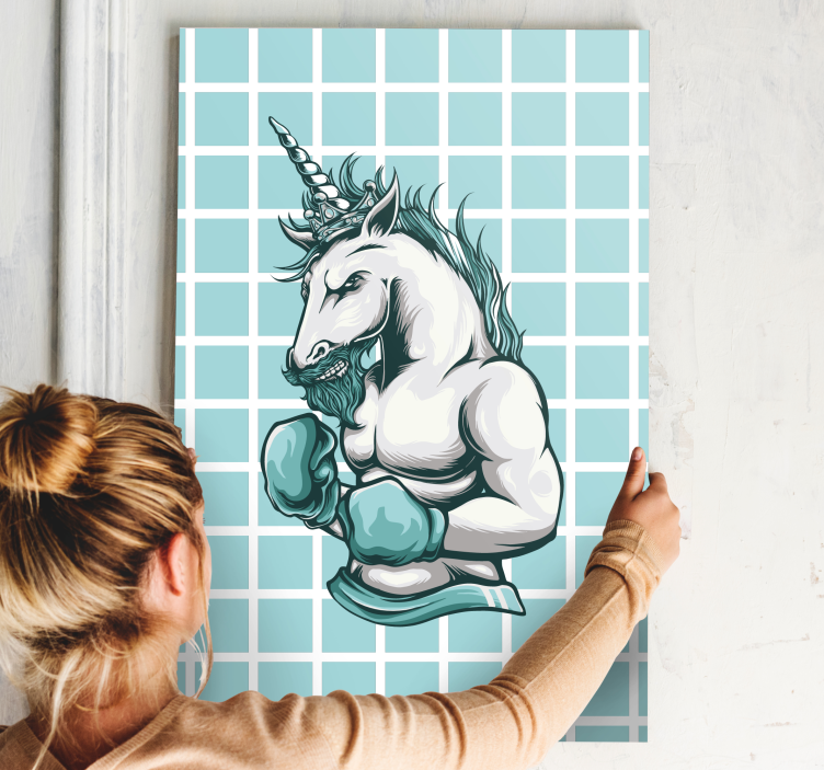 Leinwandbild superheld muskulöser einhorn champion - TenStickers