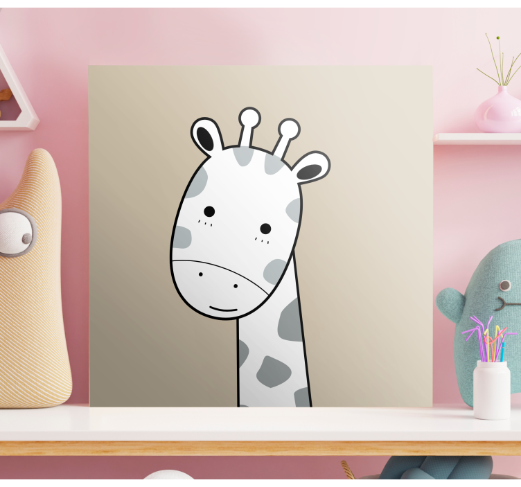 Wandbild Tier Nordische beige giraffe - TenStickers