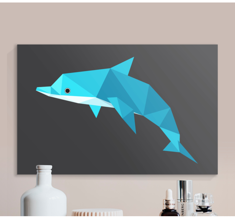 Wandbild Tier Origami-delfin - TenStickers