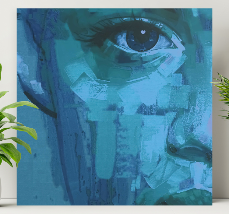 Leinwandbild auge detail blau - TenStickers