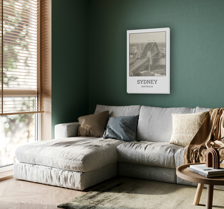 Leinwandbild sydney, weiß und schwarz - TenStickers