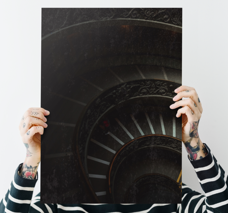 Wandbilder Vintage Dunkle treppenmalerei - TenStickers