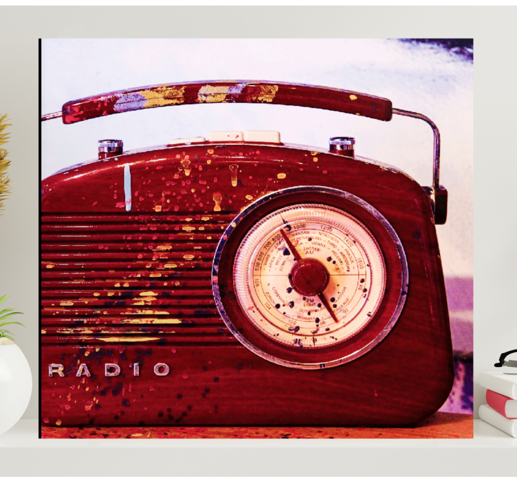 Wandbilder Vintage Rotes vintage-radio - TenStickers