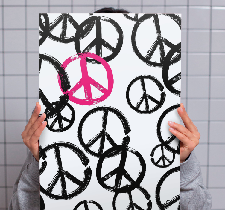 Wandbilder Vintage Peace Zeichen - TenStickers