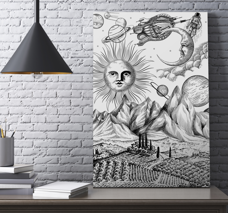 Leinwandbild abstrakt sonne und planeten - TenStickers