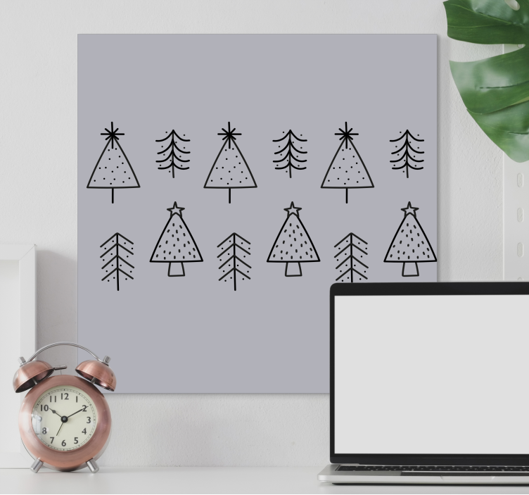 Wandbild baum stilisierte weihnachtsbäume - TenStickers