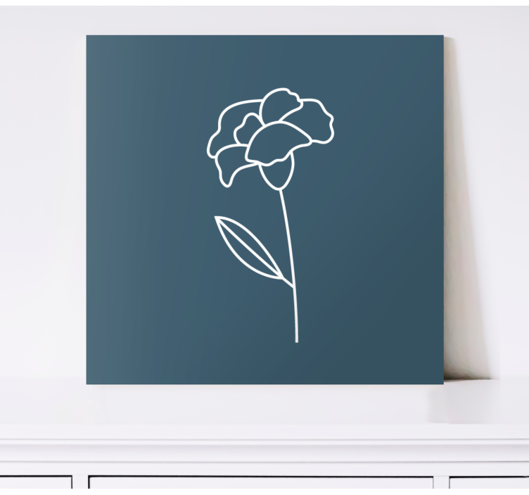 Leinwandbild Blume Niedliche linie kunstblumenillustration - TenStickers