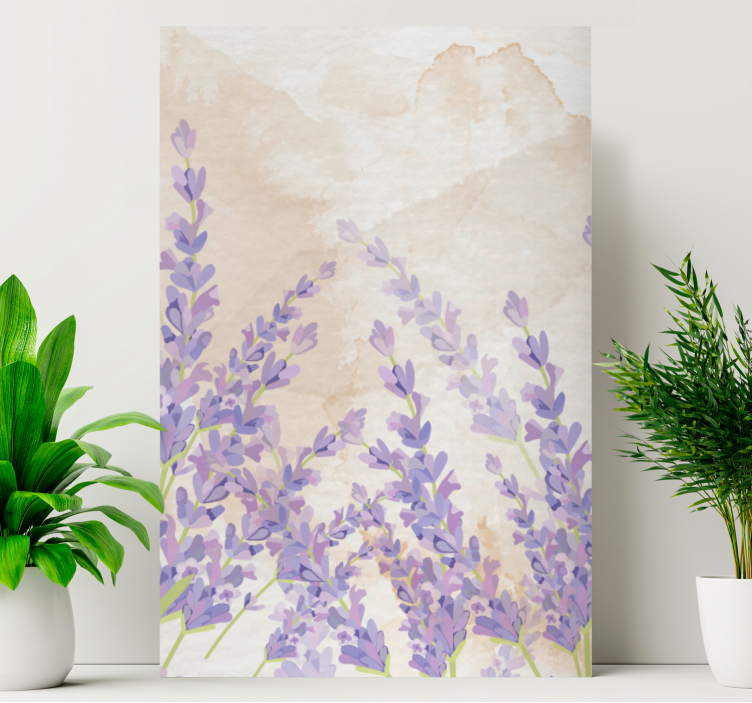 Leinwandbild Blume Provenzalische malerei aquarell lavendel - TenStickers