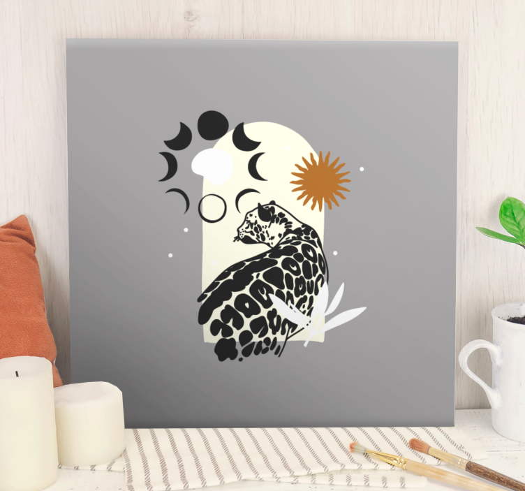Wandbild elefant jaguar und himmlische elemente - TenStickers