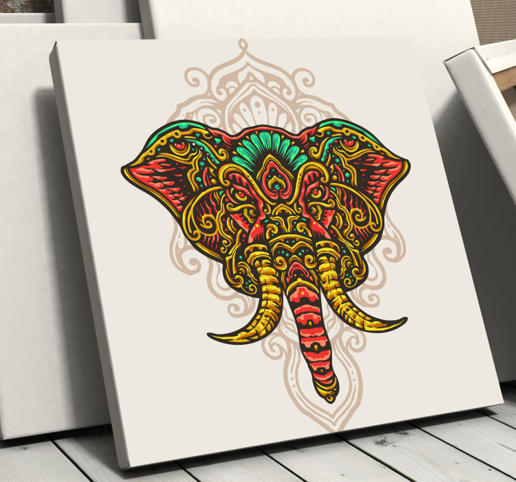Wandbild elefant mit filigranem elefantenmotiv - TenStickers