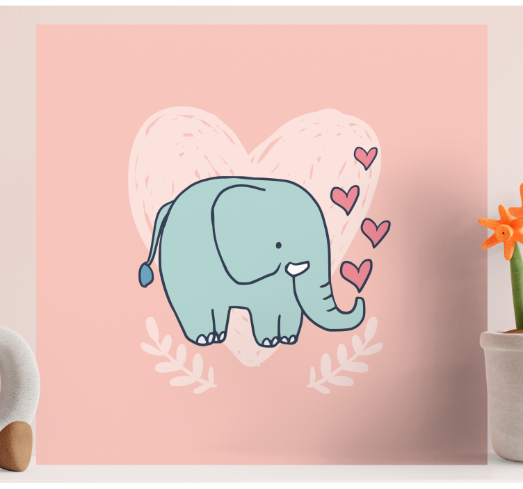 Wandbild elefant süße elefantenliebe - TenStickers