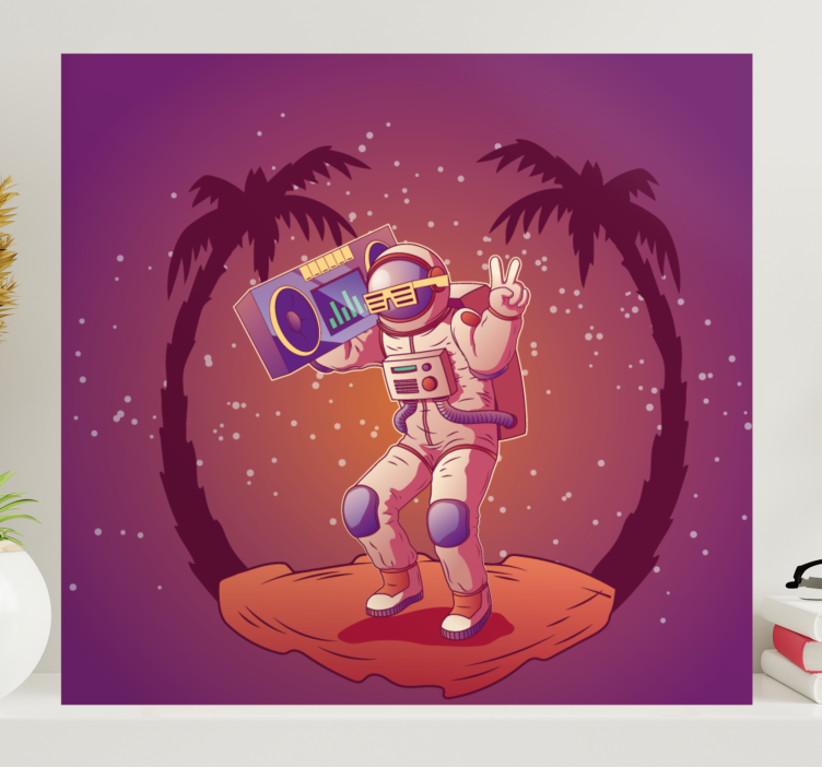 Wandbild gaming astronaut tanzt - TenStickers