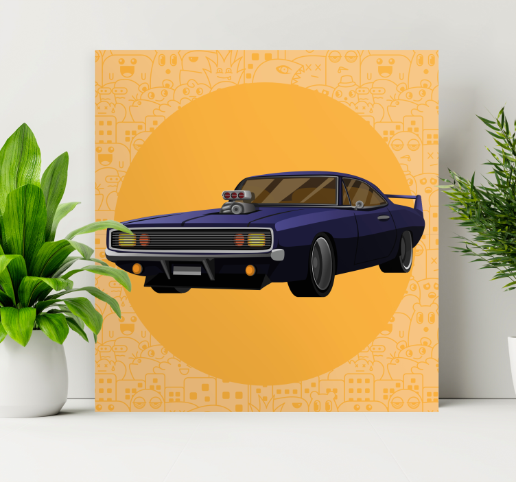 Wandbild gaming klassisches muscle car - TenStickers