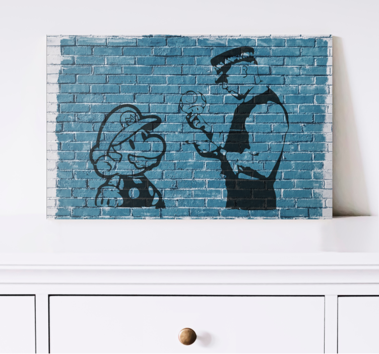 Wandbild gaming mario und officer - TenStickers