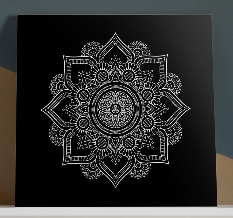 Mandala Wandbilder Schwarz und weiß - TenStickers