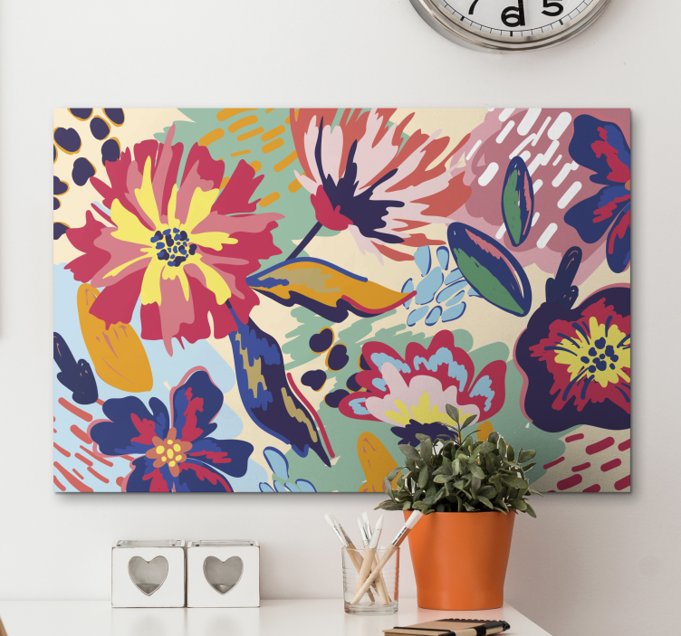 Wandbilder modern Moderne gemalte blume - TenStickers