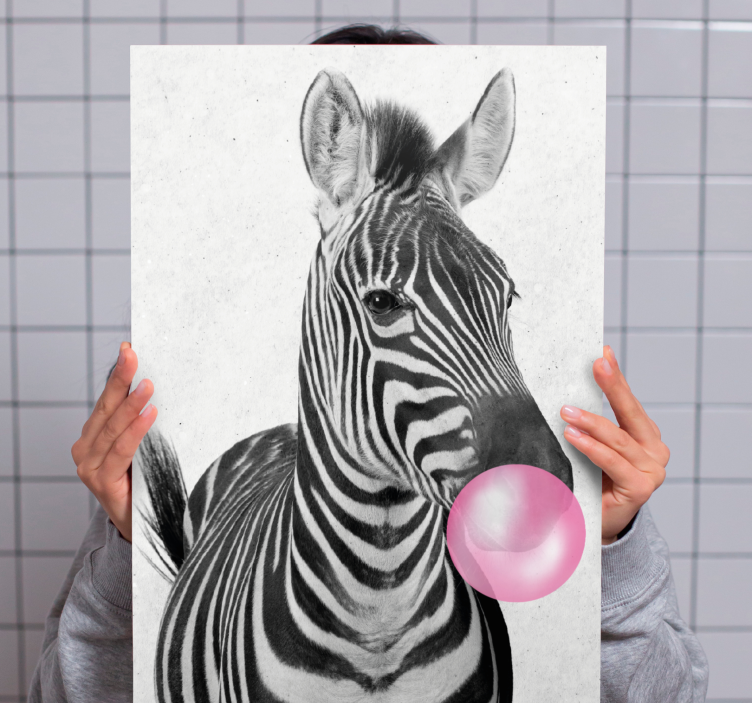 Wandbilder modern Zebra Tier kaugummi - TenStickers