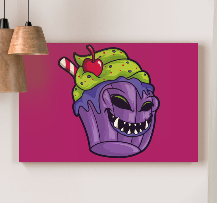 Wandbilder modern Zombie-cupcake-cartoon - TenStickers