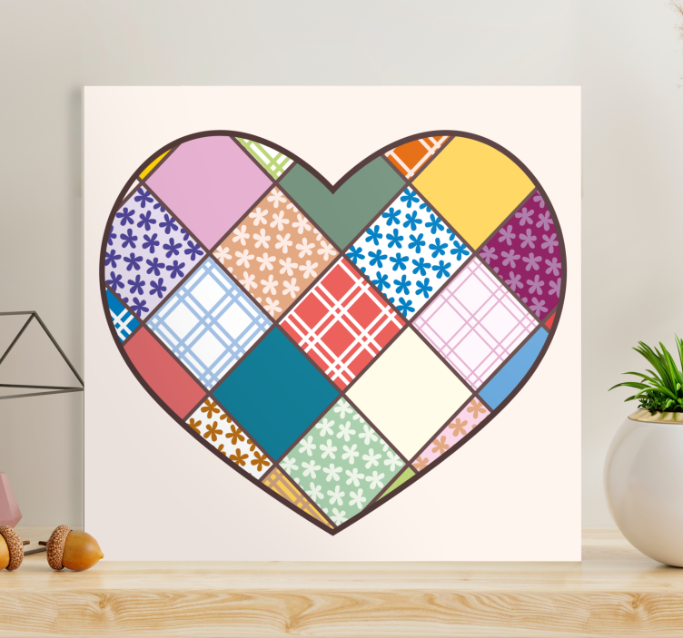 Wandbild motivation herz patchwork design - TenStickers