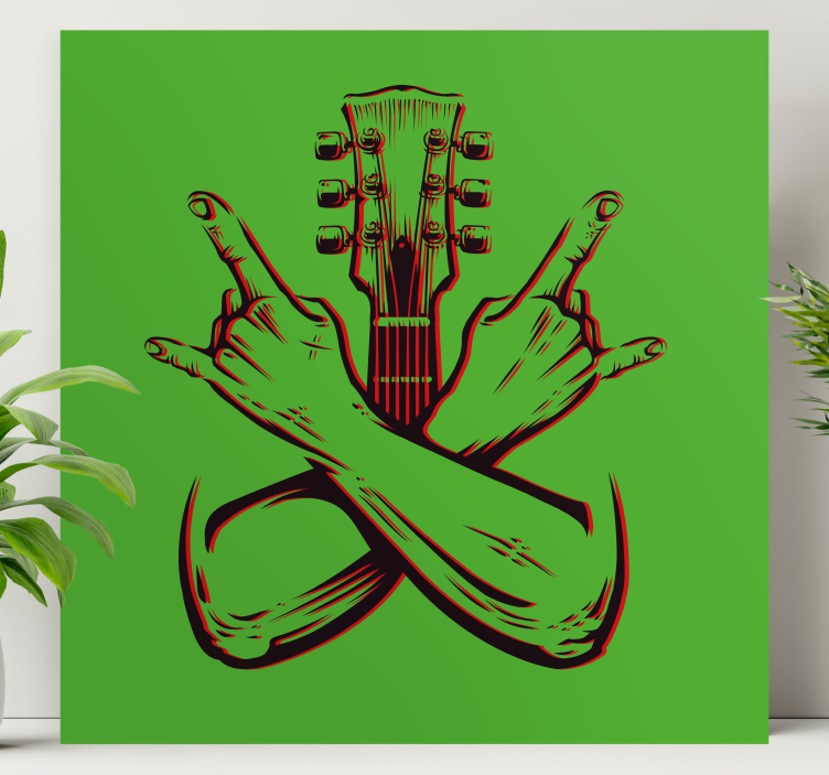 Wandbild musik gitarrenhand symbol - TenStickers