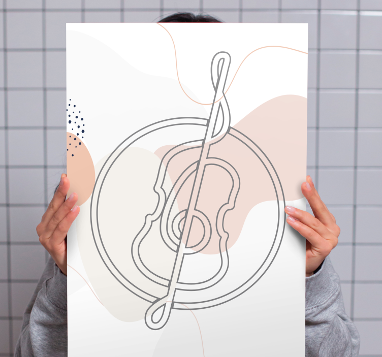 Wandbild musik konturen von musikinstrumenten - TenStickers