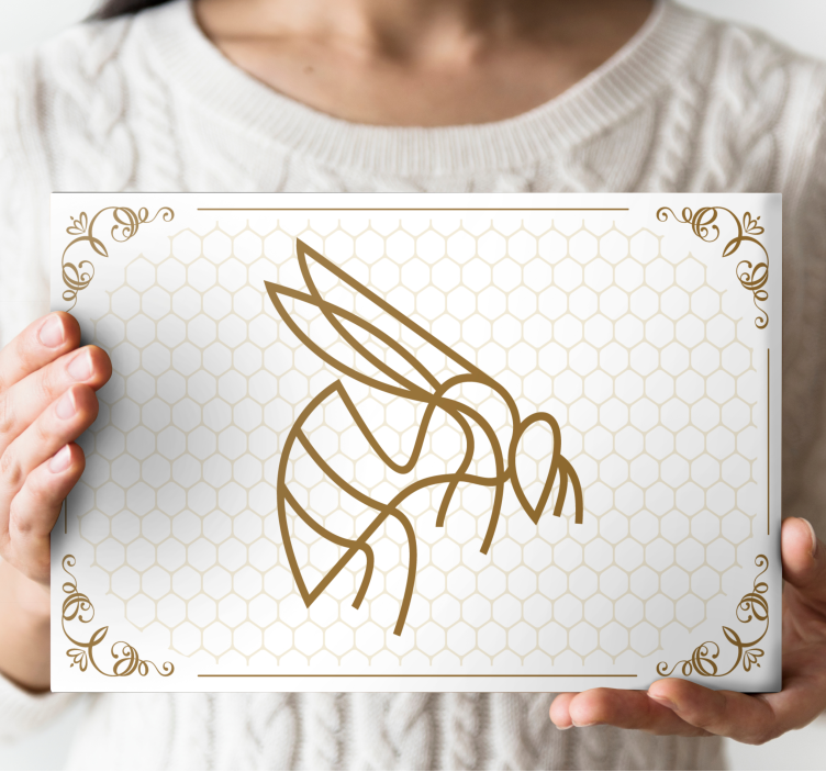 Wandbild tier biene mit waben - TenStickers