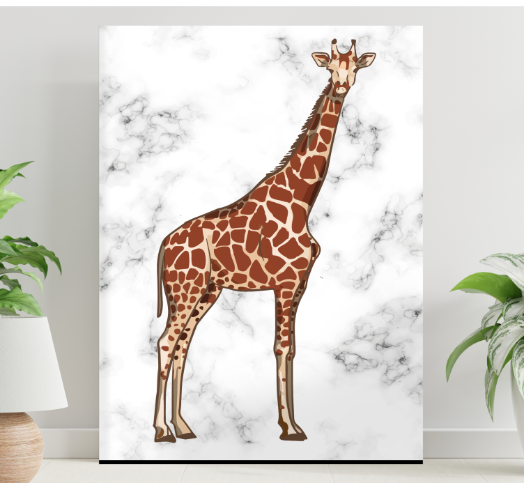 Wandbild tier giraffe steht hoch - TenStickers