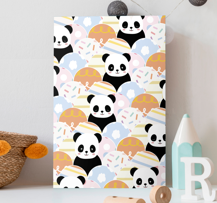 Wandbild tier mit verspielten panda-mustern - TenStickers