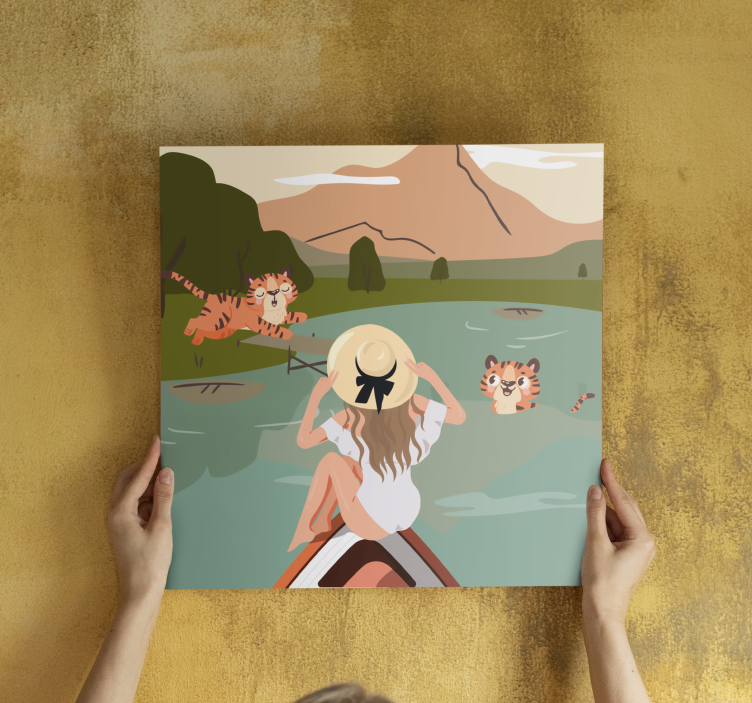 Wandbild tier tiger in der natur - TenStickers