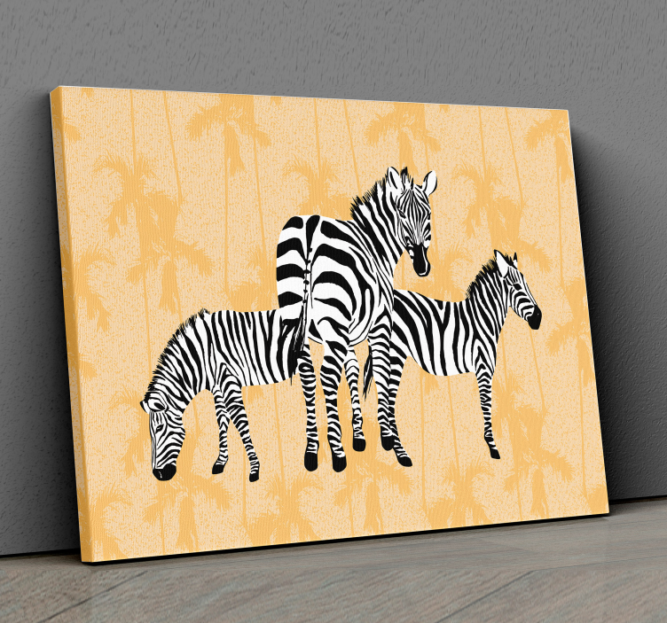 Wandbild tier zebra trio anzeige - TenStickers