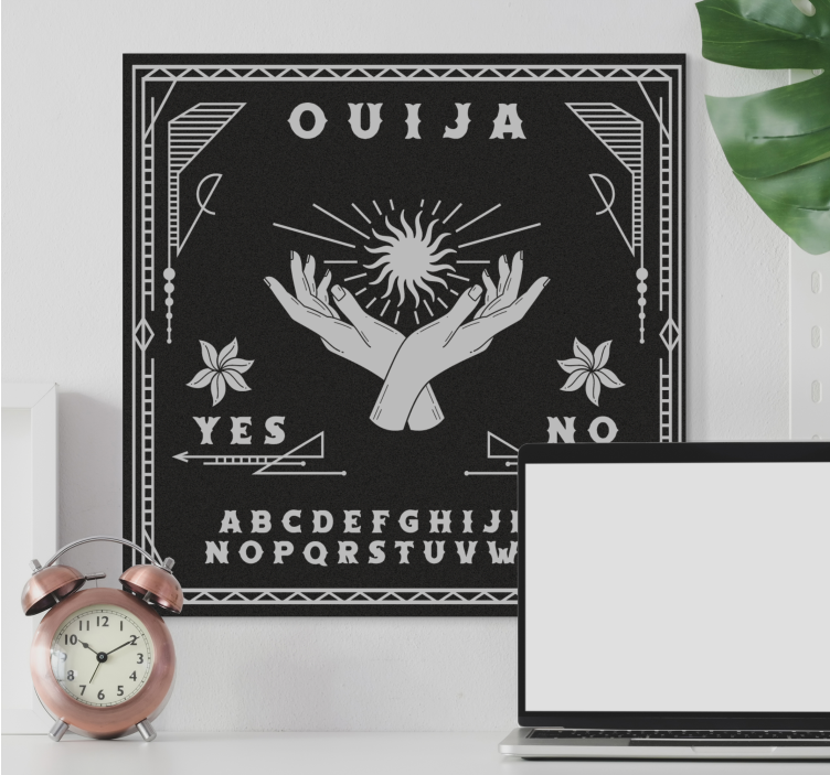 Leinwandbild für Zuhause Schwarz-weiß-ouija-brett - TenStickers