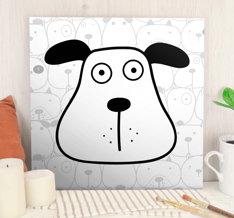 Wandbilder hunde im cartoon-stil hundekopf - TenStickers