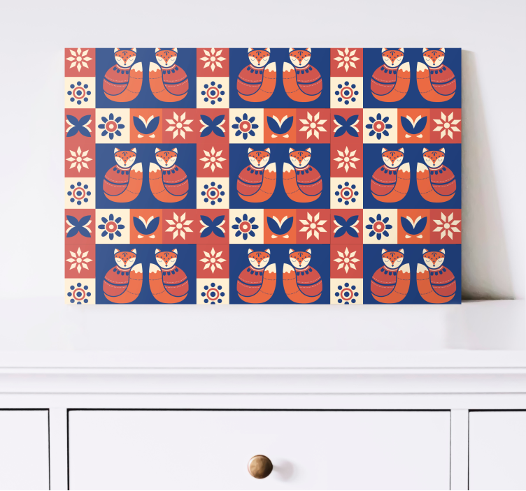 Wandbilder katzen freundliches katzenmuster - TenStickers