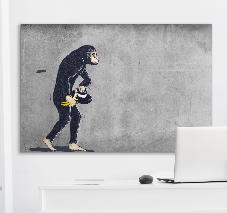 Kunst auf Leinwand Banksy affe mit banane - TenStickers