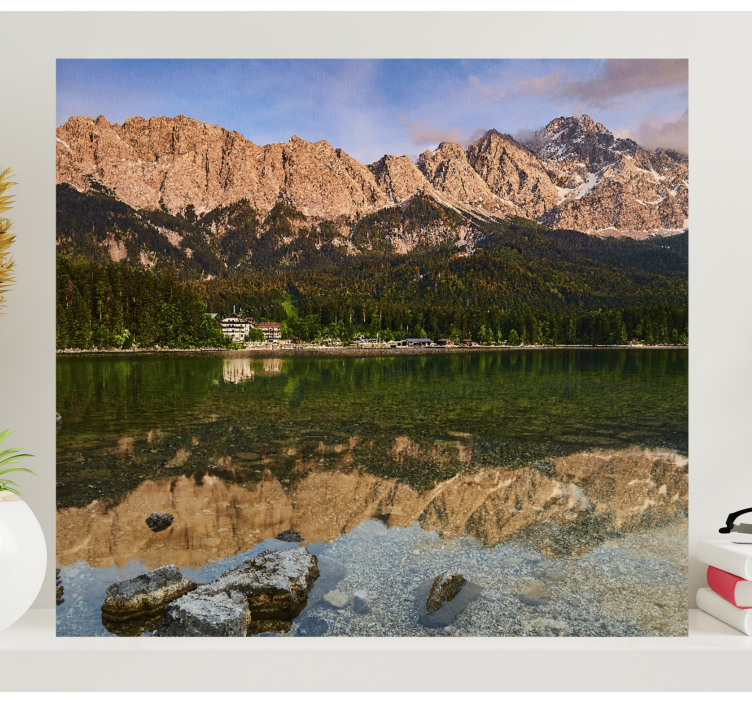 Wandbilder landschaft bergspiegel am see - TenStickers