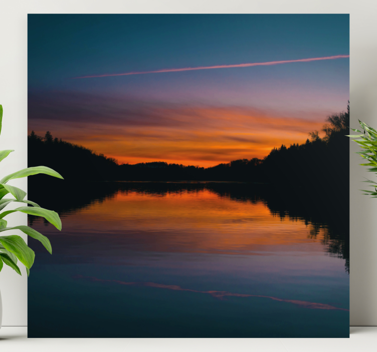 Wandbilder landschaft ruhige sonnenuntergang reflexion - TenStickers