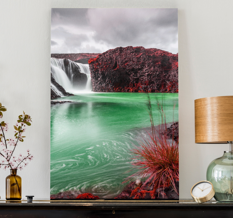 Wandbilder landschaft wasserfall mit grünem pool - TenStickers