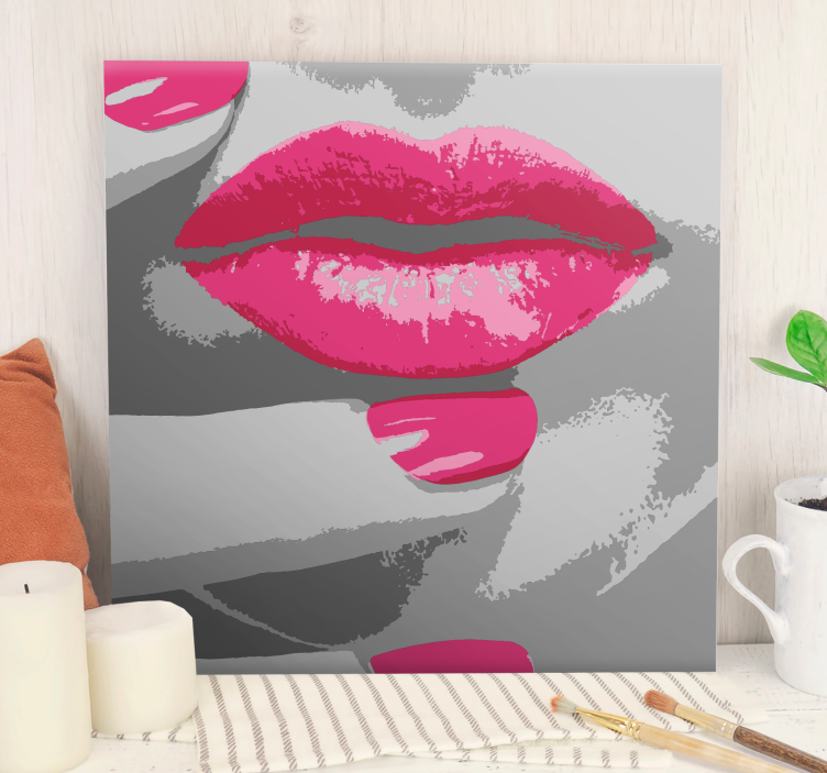 Wandbilder vintage pink lippen detail - TenStickers