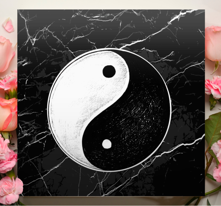 Zen bilder leinwand mit yin yang symbol - TenStickers