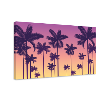 Leinwandbild Landschaft Sonnenuntergang palmen - TenStickers