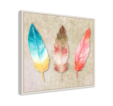 Leinwandbild Feder Plumas coloridas pintadas de acuarela - TenStickers