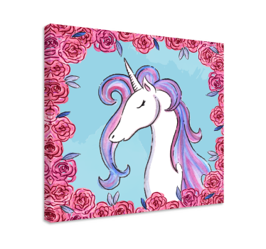 Wandbild Einhorn Unicornios tonos lila - TenStickers