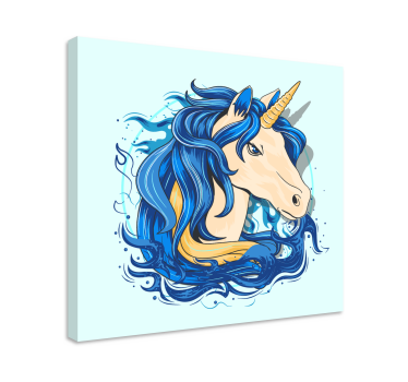 Wandbild Einhorn Echte einhörner in blautönen - TenStickers