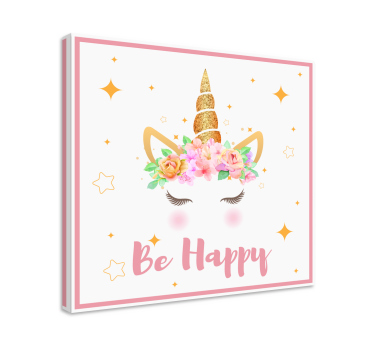Wandbild Einhorn Einhörner phrase glücklich sein - TenStickers